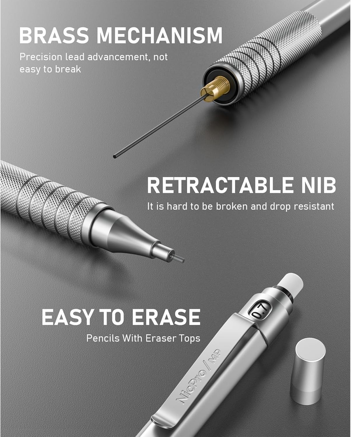 Professional 0.7mm Mechanical Pencil Set with Durable Case – Perfect for Artists