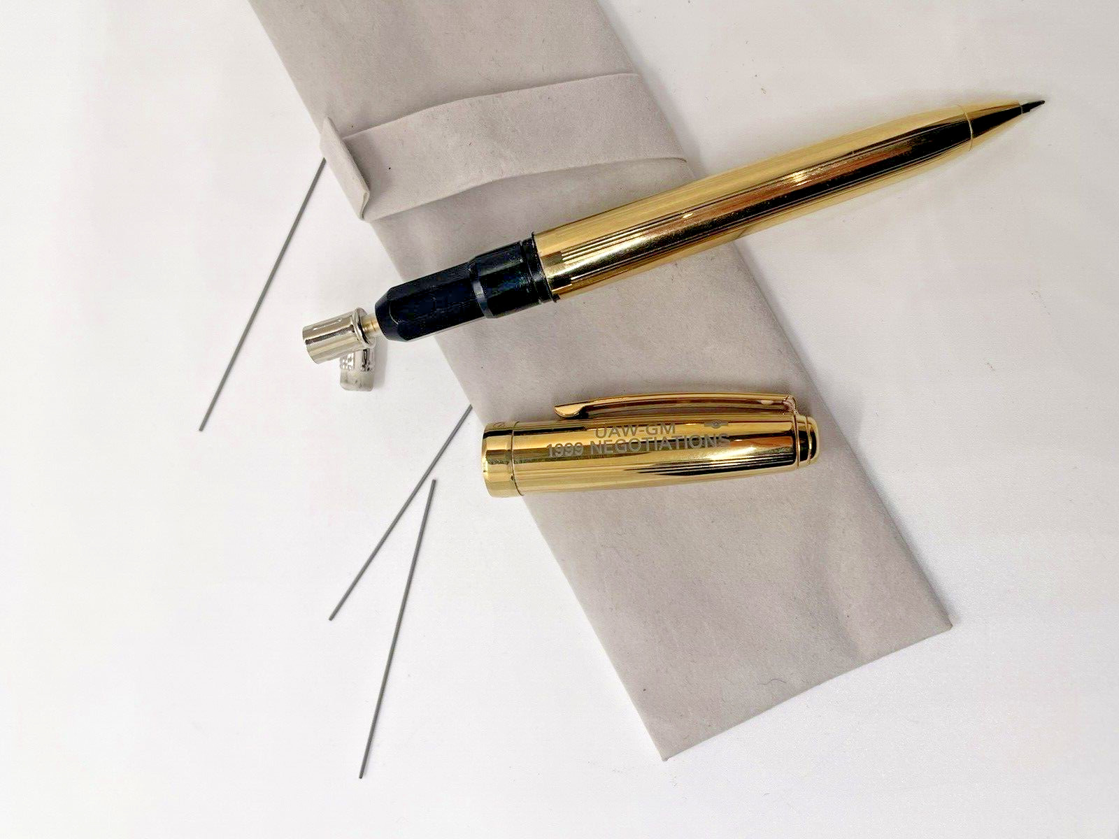 Sheaffer ‘s Prelude 368 22K Gold Plated .7mm Mechanical Pencil USA ‘UAW GM’