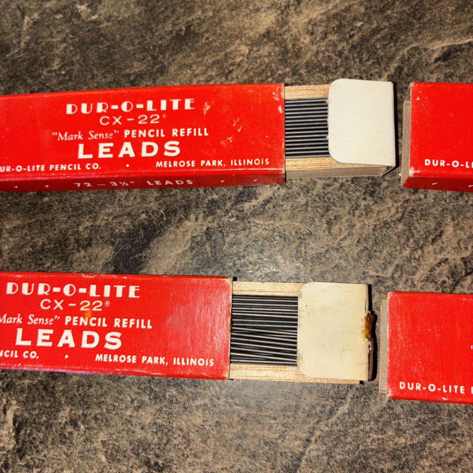 Vintage 4 Packs DUR-O-LITE Box of Lead Pencil Refill Black CX-22 72-3 1/2 Nos