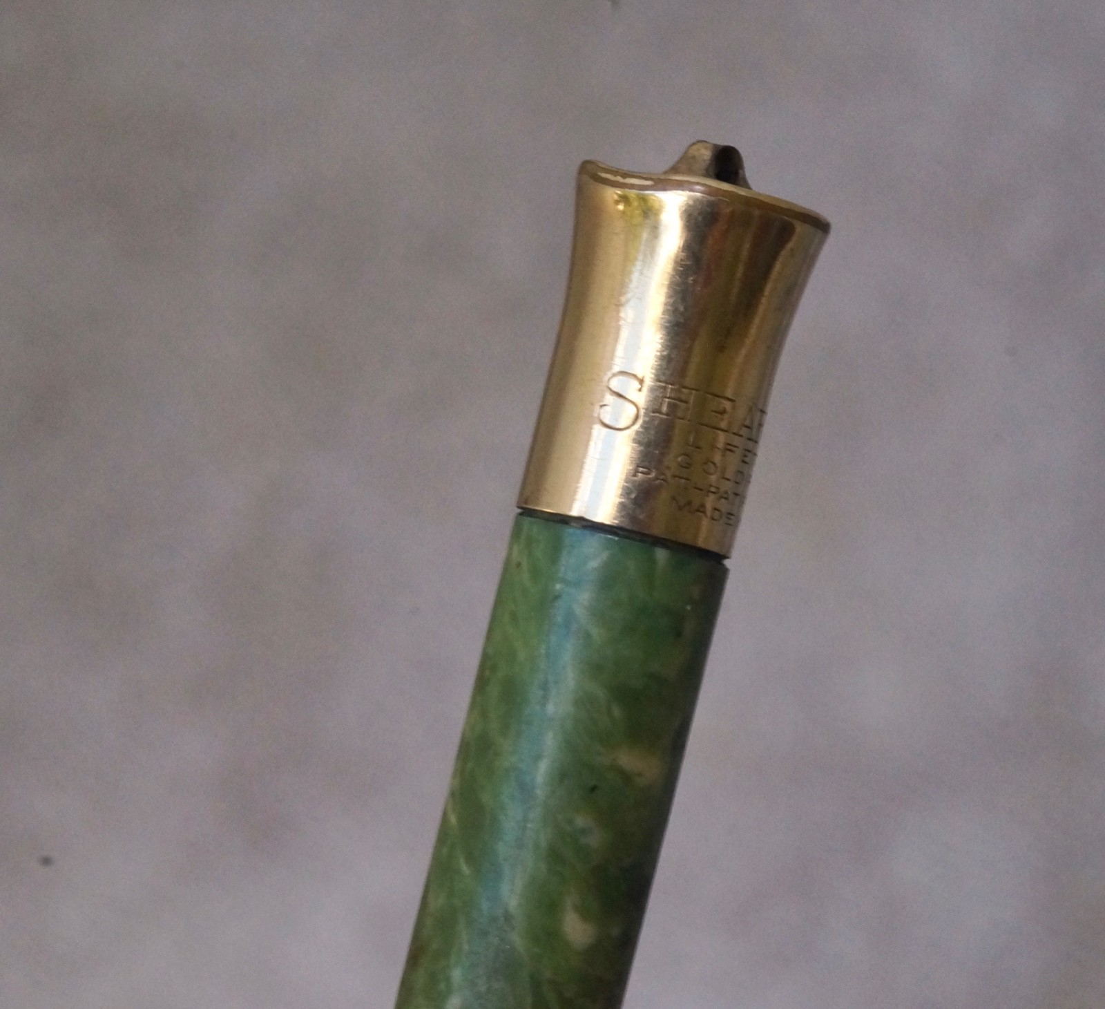 Sheaffer’s Lifetime Jade Green Ringtop Pencil Gold Filled Trim for Restoration