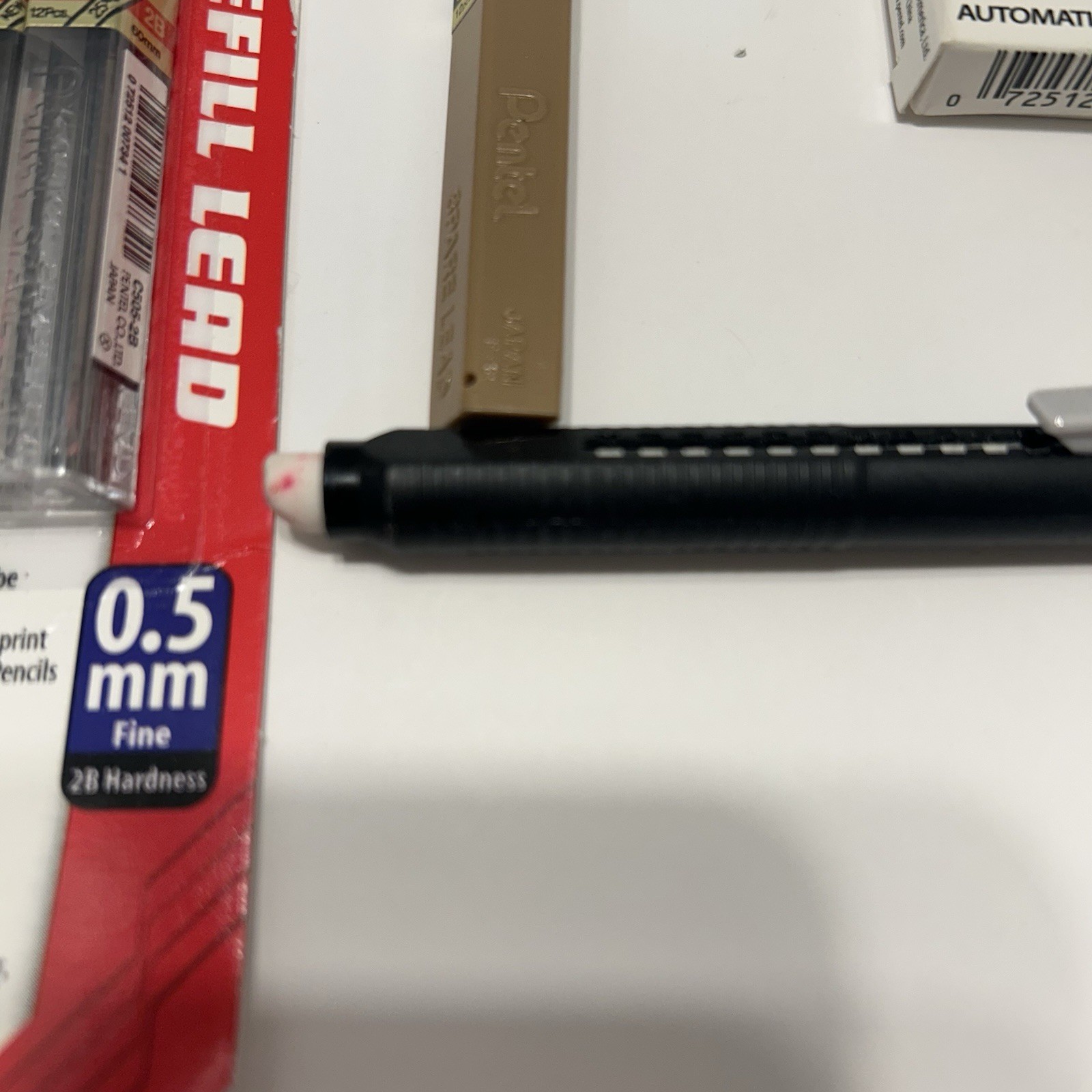 Pentel Lead Refills 0.5mm Hybrid K100 Twist Erase & Clic Eraser Vtg Japan Lot
