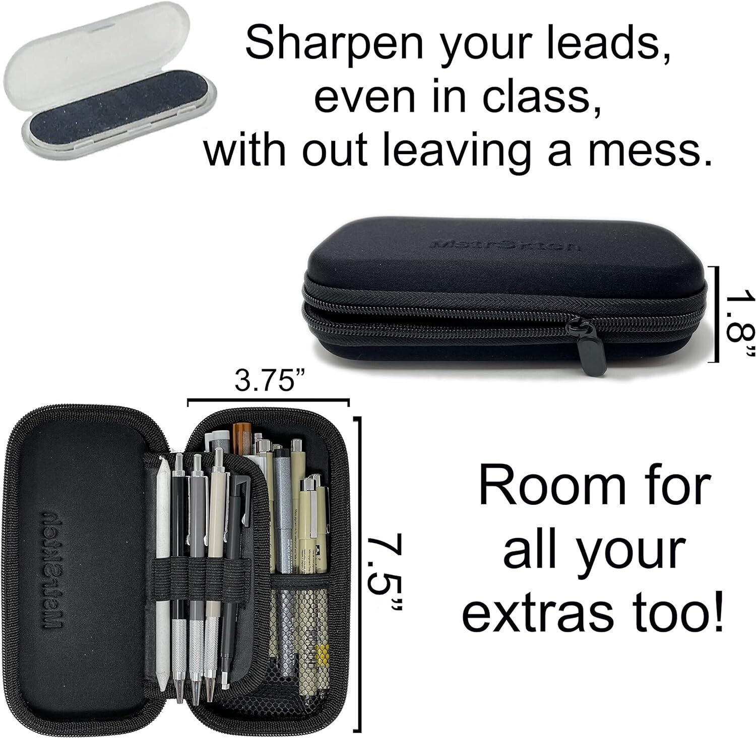 Premium Mechanical Pencils for Drawing – 2mm Graphite Lead Refills – 9 Piece Set