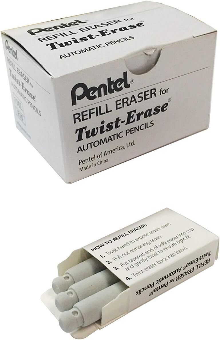Refill Erasers For Twist-erase Series Pencils – Pack Of 36 (E10)