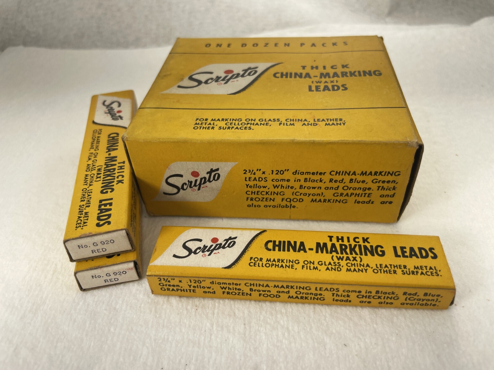 Vintage nos SCRIPTO China Marking WAX Leads ~ RED .120″/3.0mm ~ $5 ship/+Free
