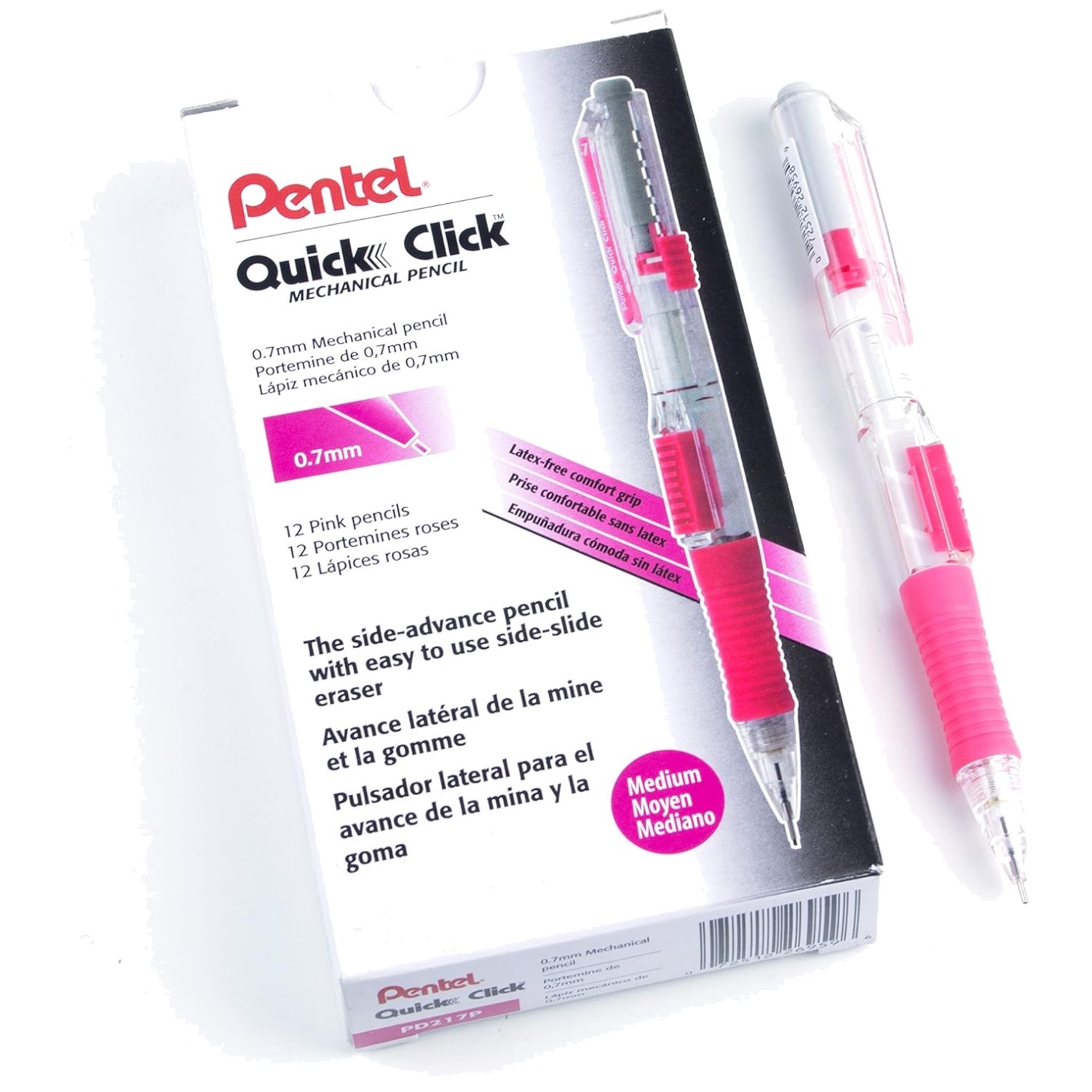 Side-Advance Mechanical Pencil Set, Pink Barrel, Pack of 12