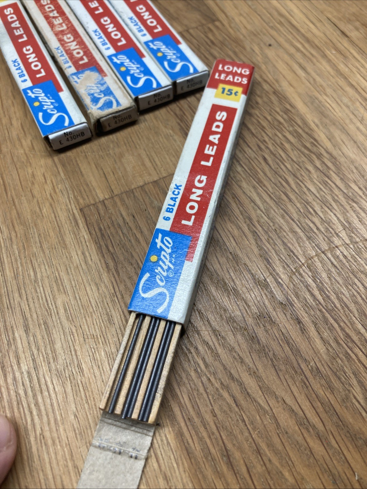 Vintage Lot Of 5 Packs Of Scripto Long Leads in Original Packaging E430HB