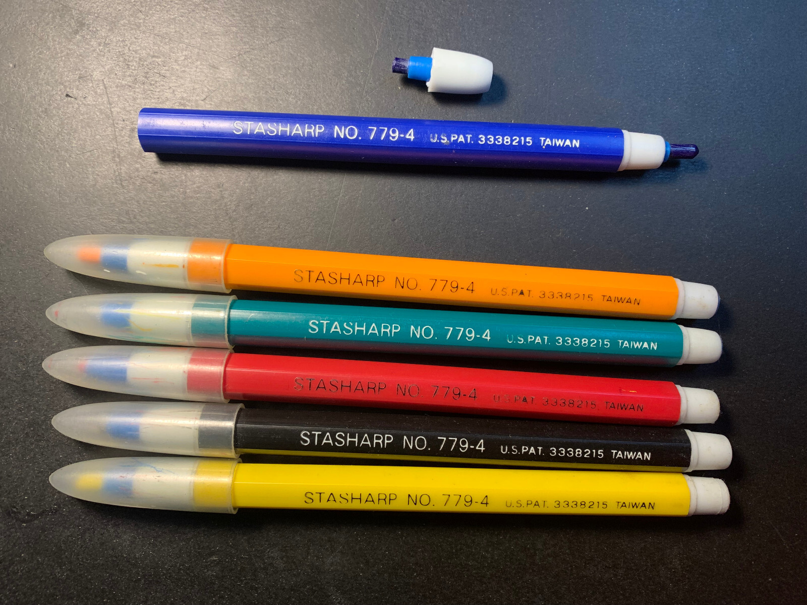 Lot of 6 Vintage Stasharp No 779-4 Colored non- ink marker.
