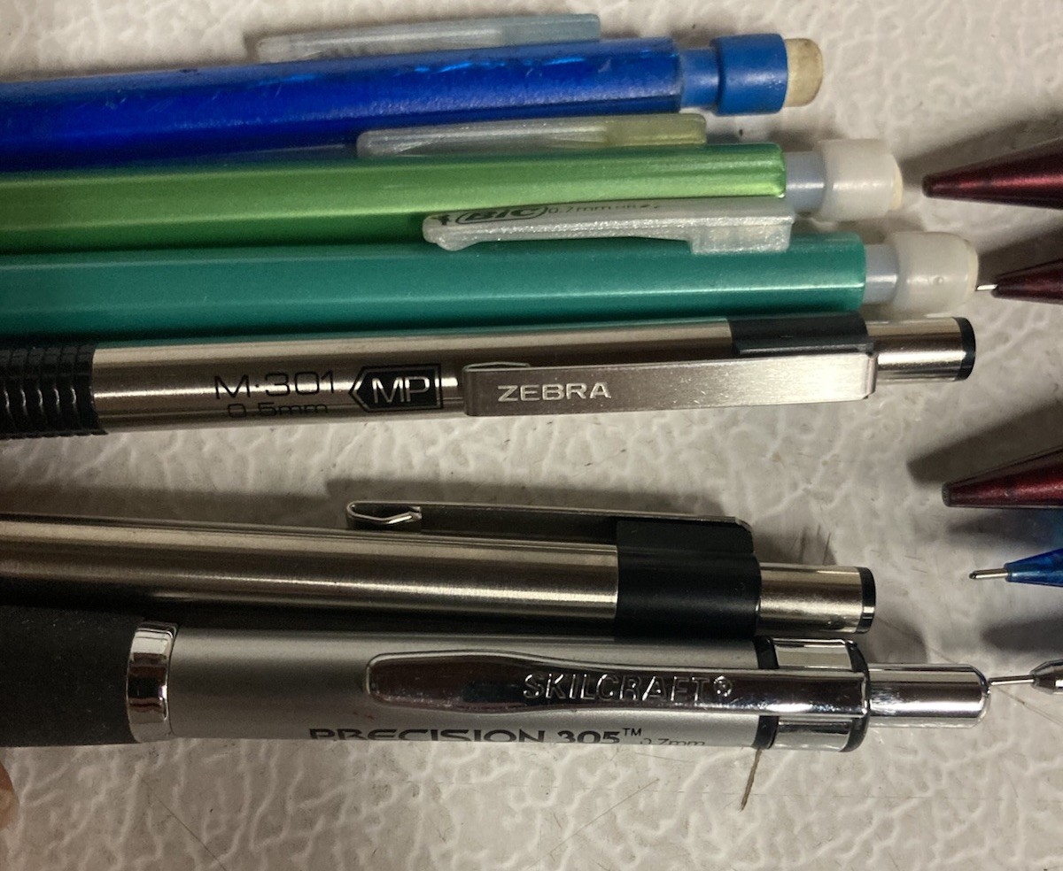 Lot Of 11 Mechanical Pencils And Leads – Pental, Zebra, SkillCraft, & Bic