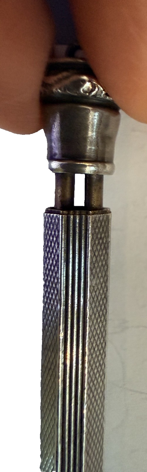 Antique Victorian Sterling Silver Engine Turned Propelling Mechanical Pencil 925