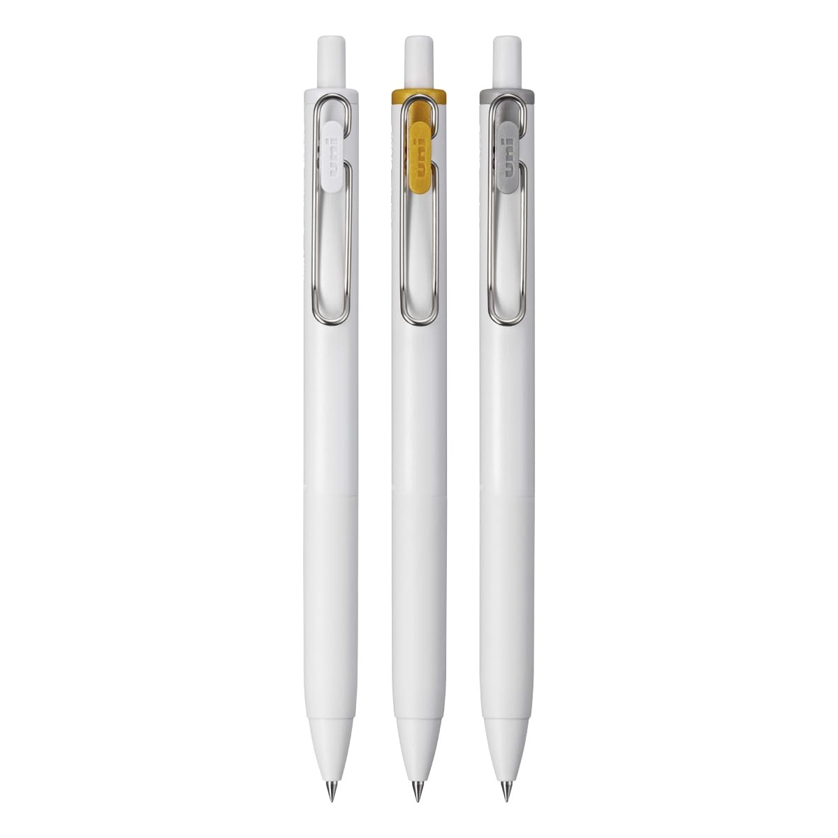 Gel Ballpoint Pen Uniball One 0.38 White, Gold, Silver 3 Pieces UMNSC38WGS3C