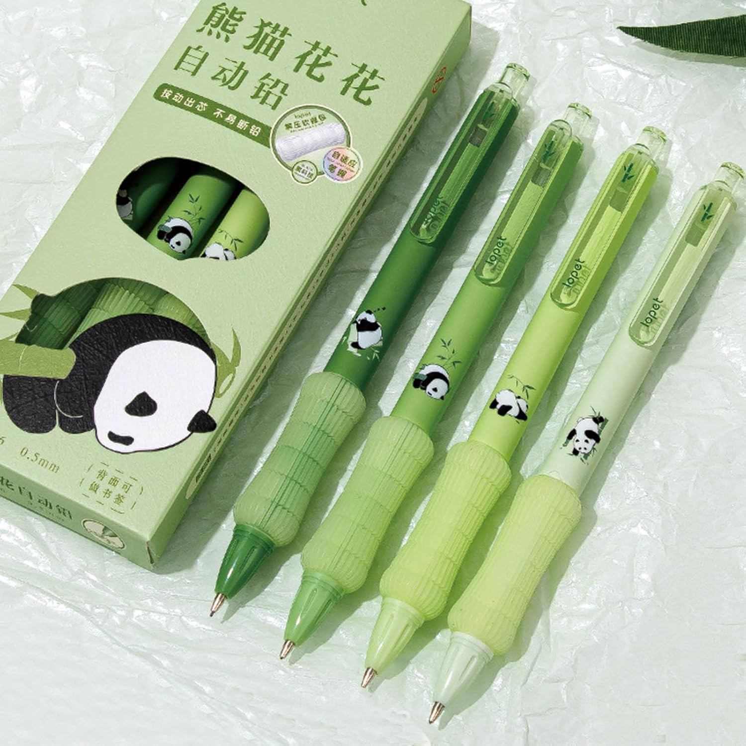 4 Pcs Mechanical Pencils 0.5Mm Cute Panda Mechanical Pencil Kawaii Cartoon Penci