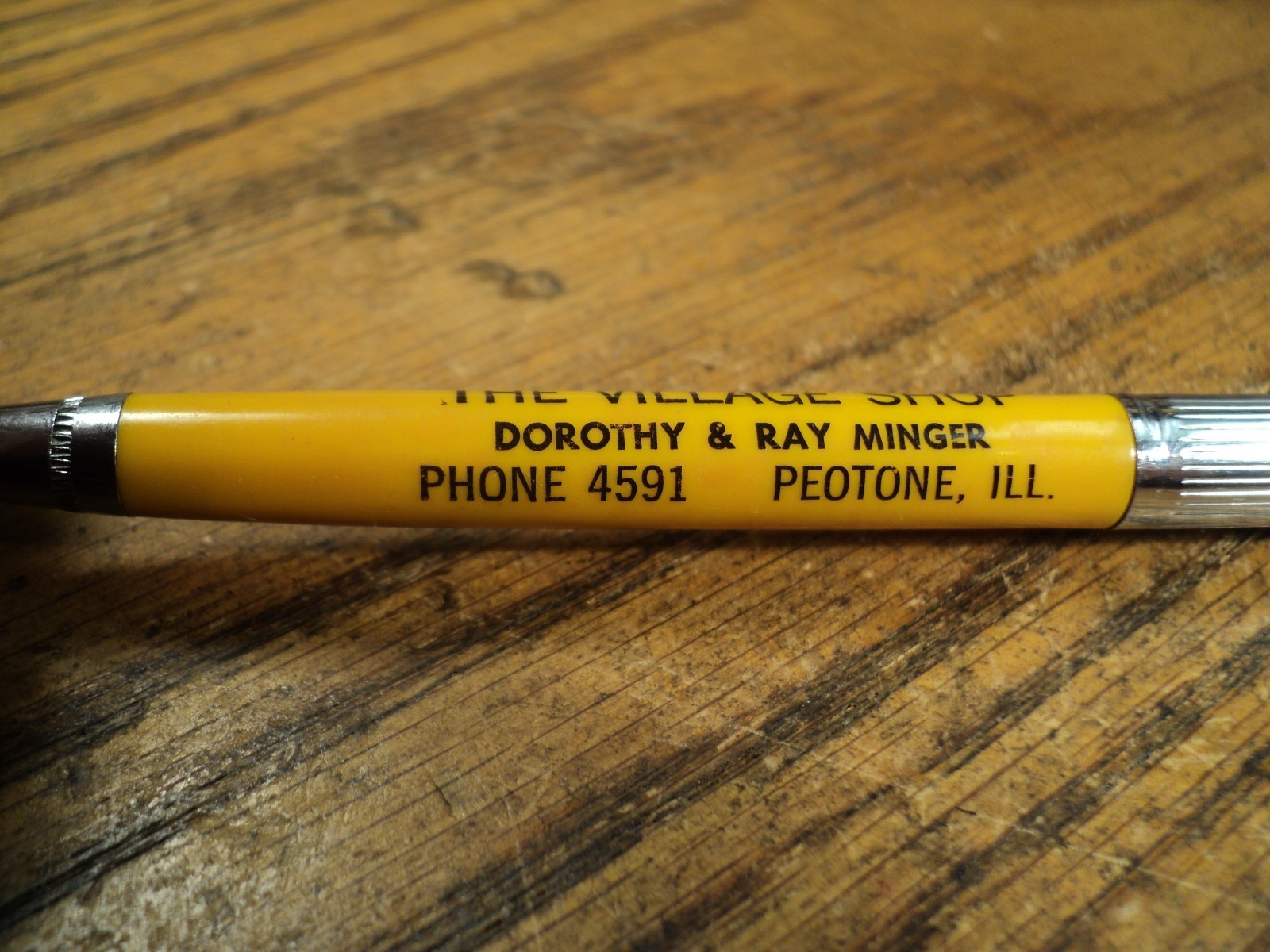 Vintage Vernon Mechanical Pencil Advertising The Village Shop Peotone Ill