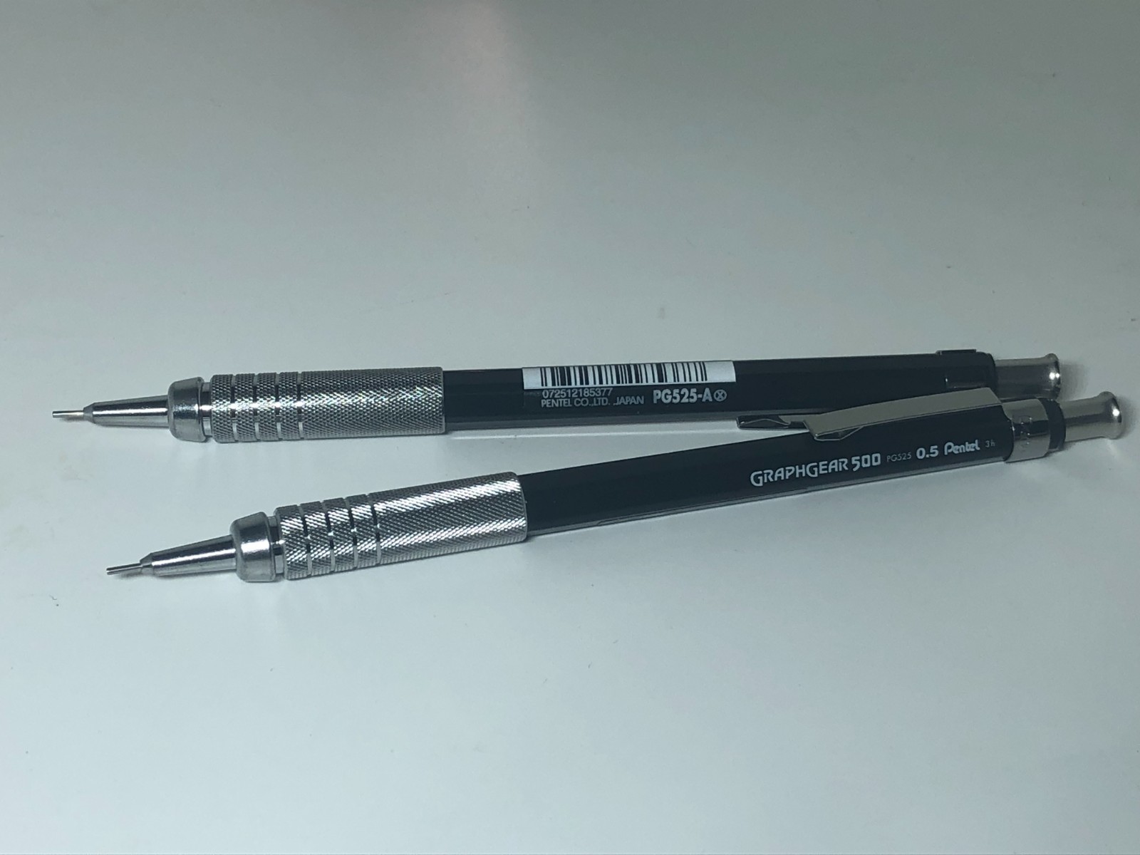 Pentel Graph Gear 500 Automatic Drafting Pencil Black Silver PG525A Lot of 2