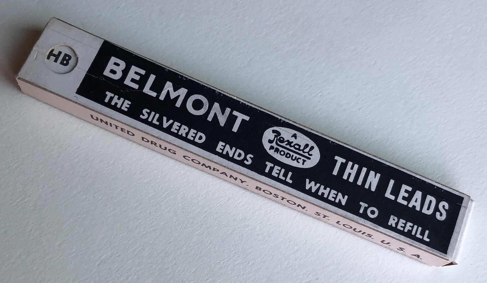 Vintage Rexall BELMONT HB Black 1.18mm Silvered Pencil Lead NOS 6 Pack USA
