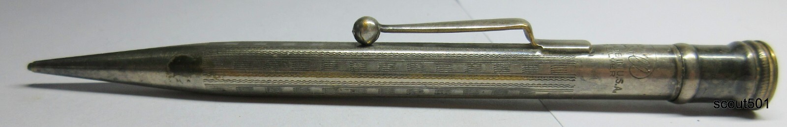 Antique Art Deco Redipoint Ingersoll Rolled Silver Mechanical Pencil 1.18 MM Lea