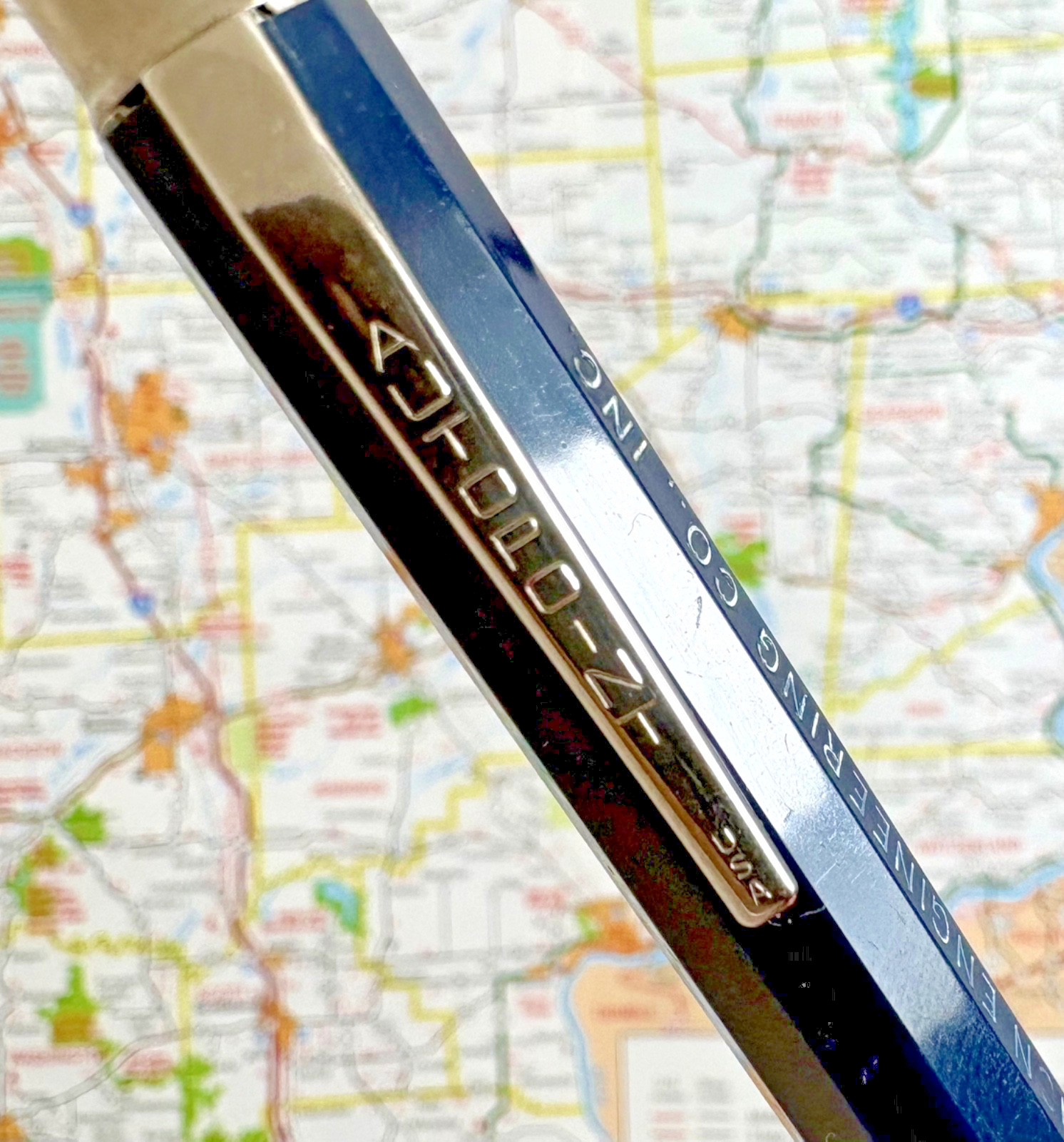 Vintage Autopoint Mechanical Pencil Large Blue Advertising nice writing