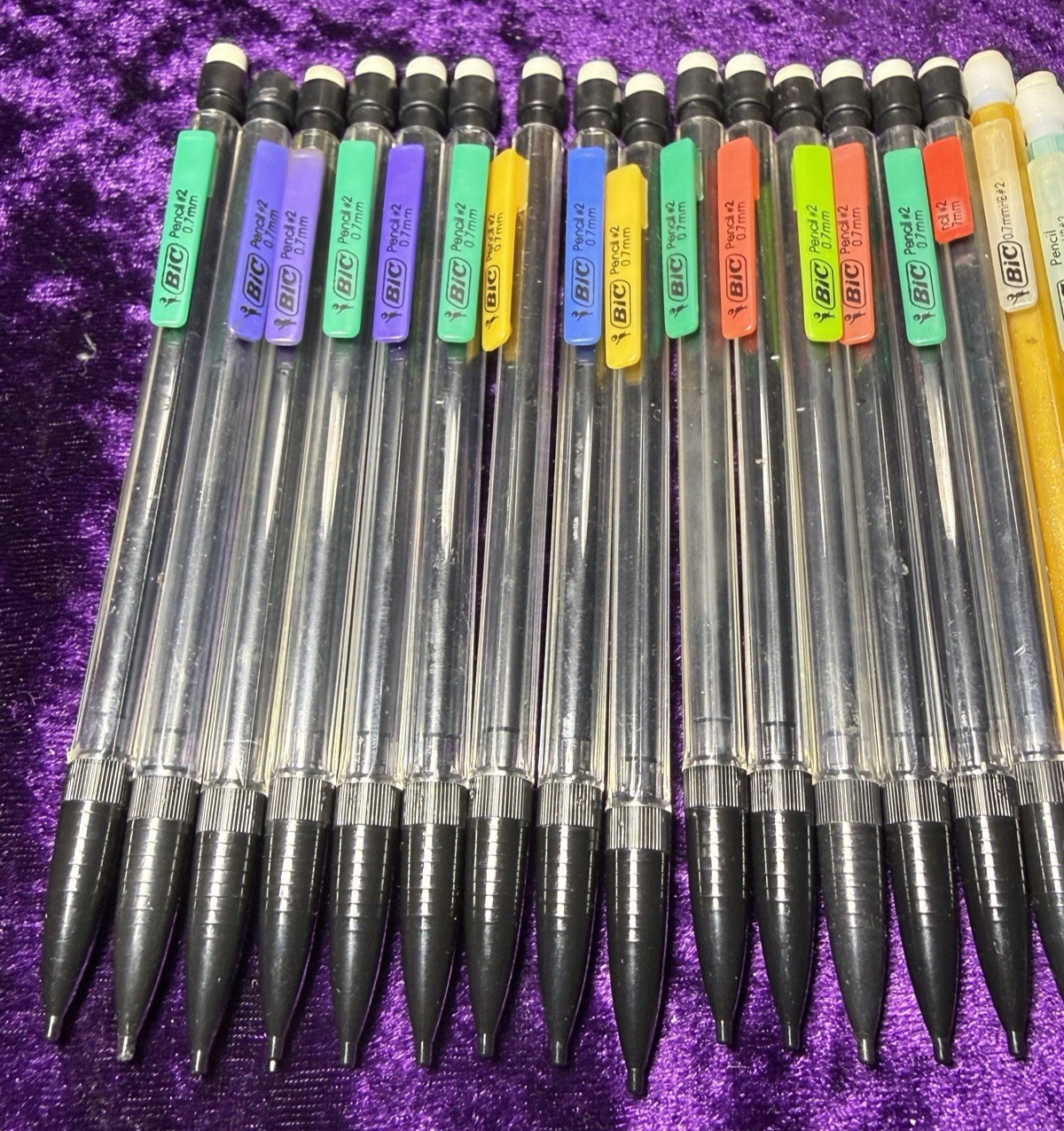 Bic Mechanical Pencil Lot 0.7mm 0.9mm Assorted Sparkle Clear Xtra Smooth