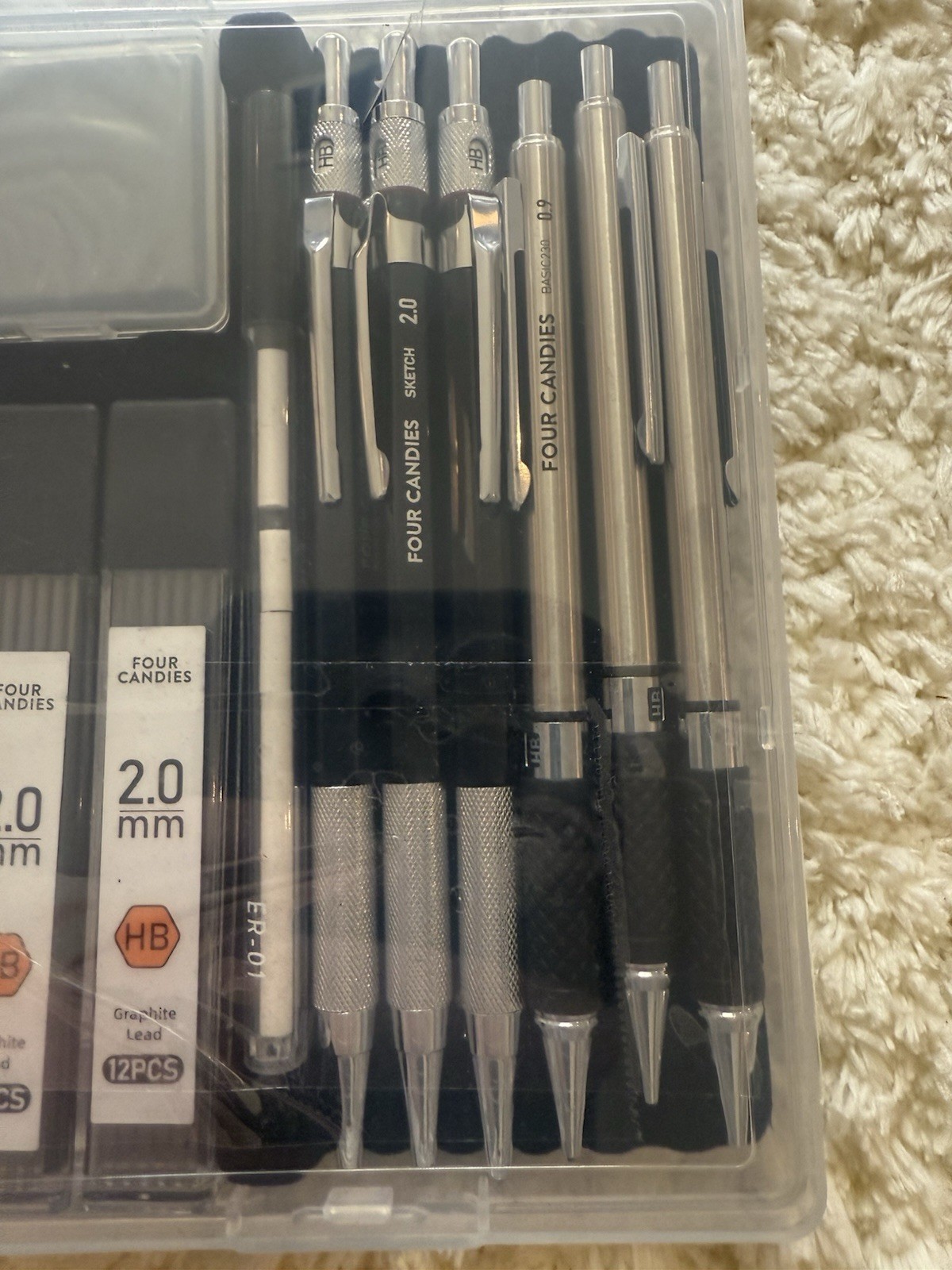 Four Candies Mechanical Pencil Set for Drafting 0.5 0.7 0.9 2.0mm