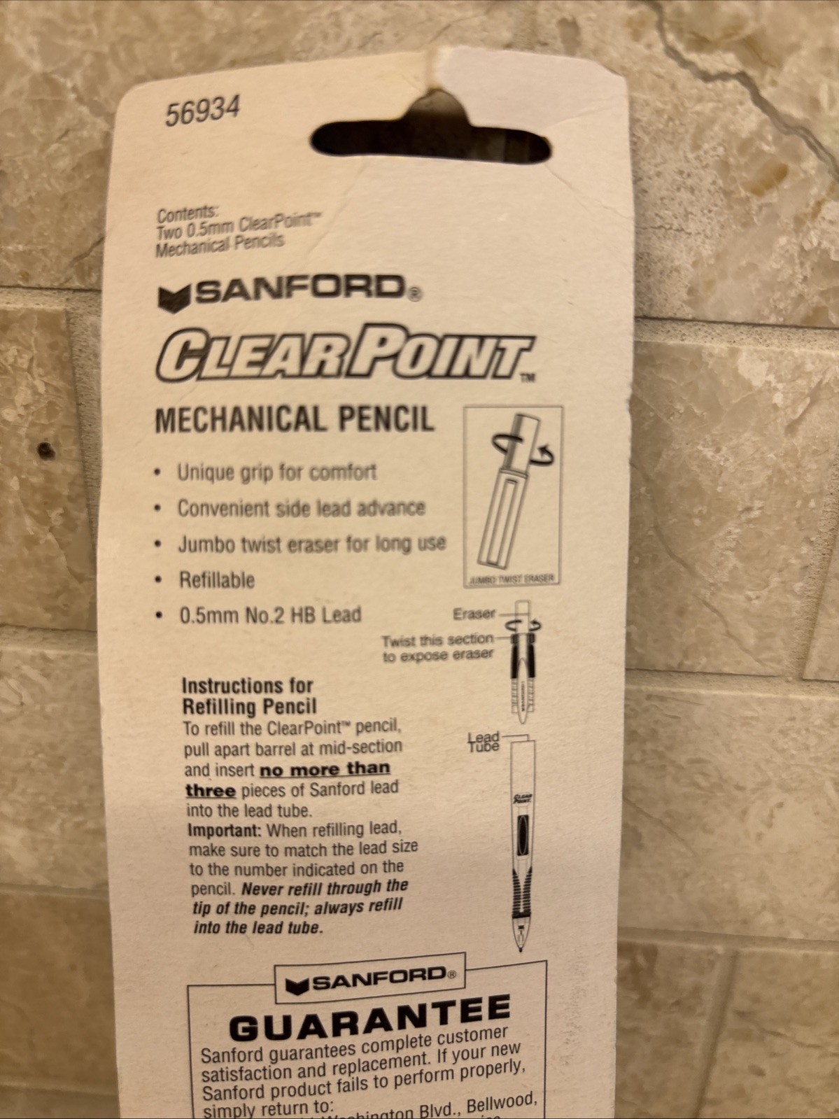 Sanford Clearpoint Mechanical Pencil .5mm No. 2 Lead (Pack of 2) Ships Today