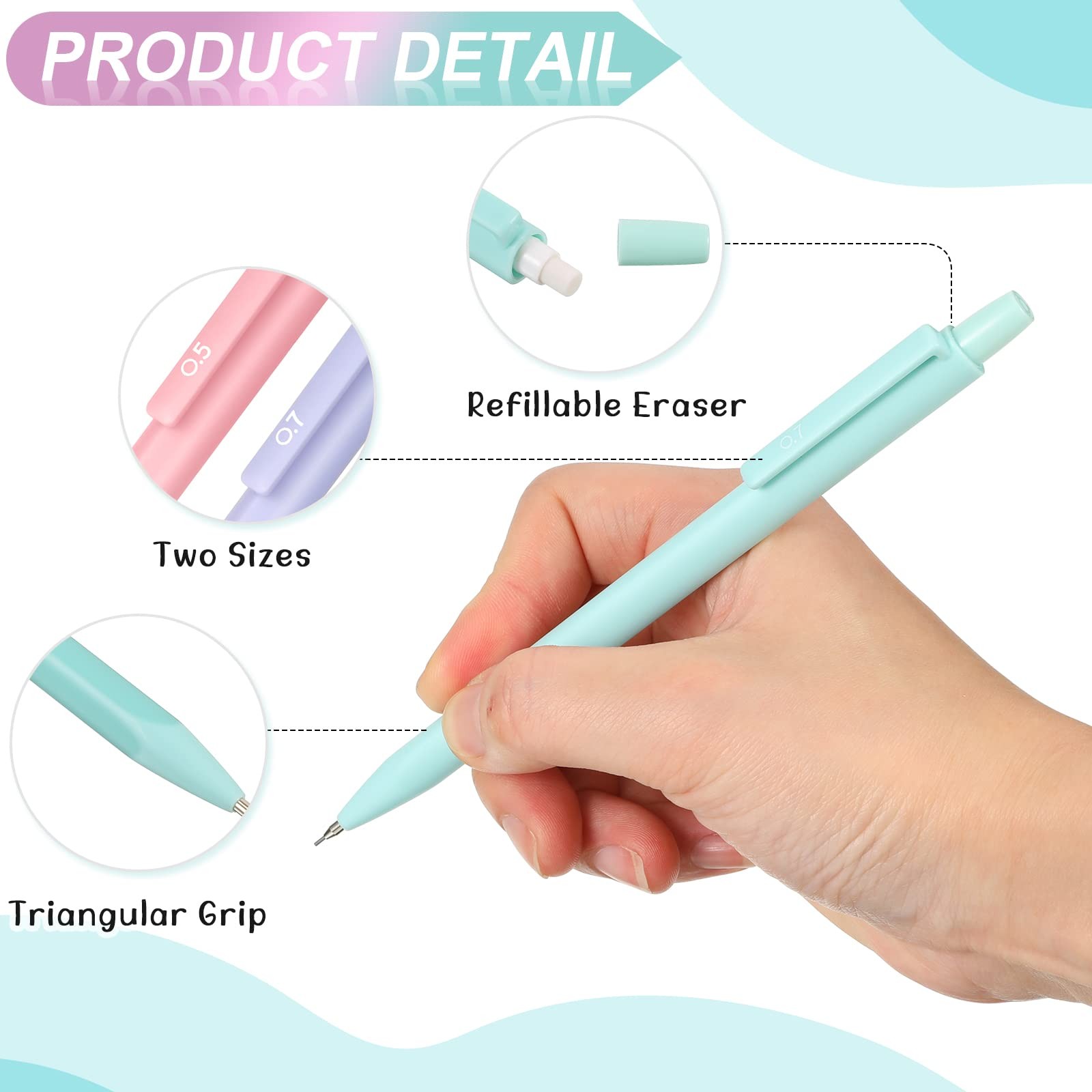72 Pcs Cute Mechanical Pencil Set Pastel Aesthetic Mechanical Pencils for Kid…