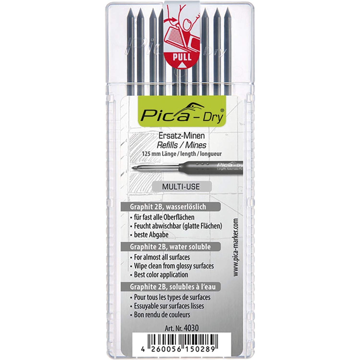 Pica DRY Pencil Refills For 3030 Long Life Markers 10 x Graphite Leads 4030