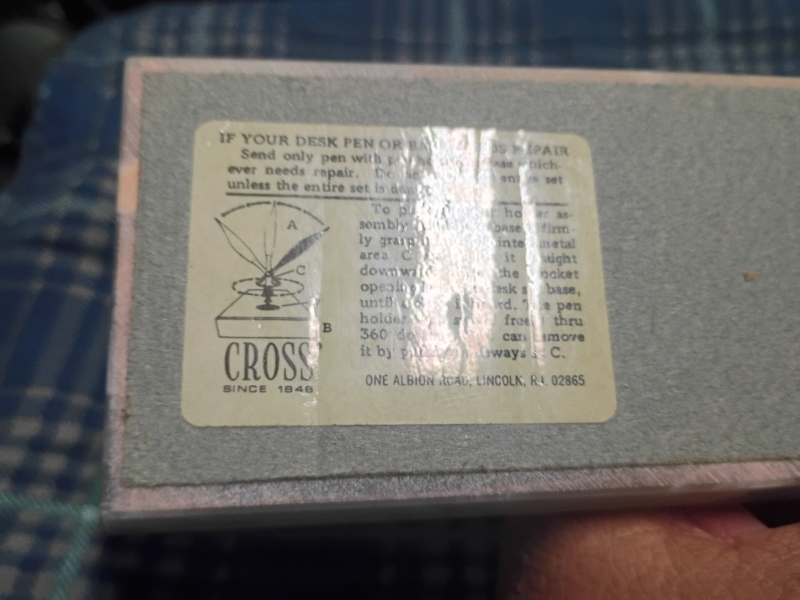 Vintage Cross 1/20 10KT Gold Filled GF Pencil & Pen Set W/ Marble Base/Stand
