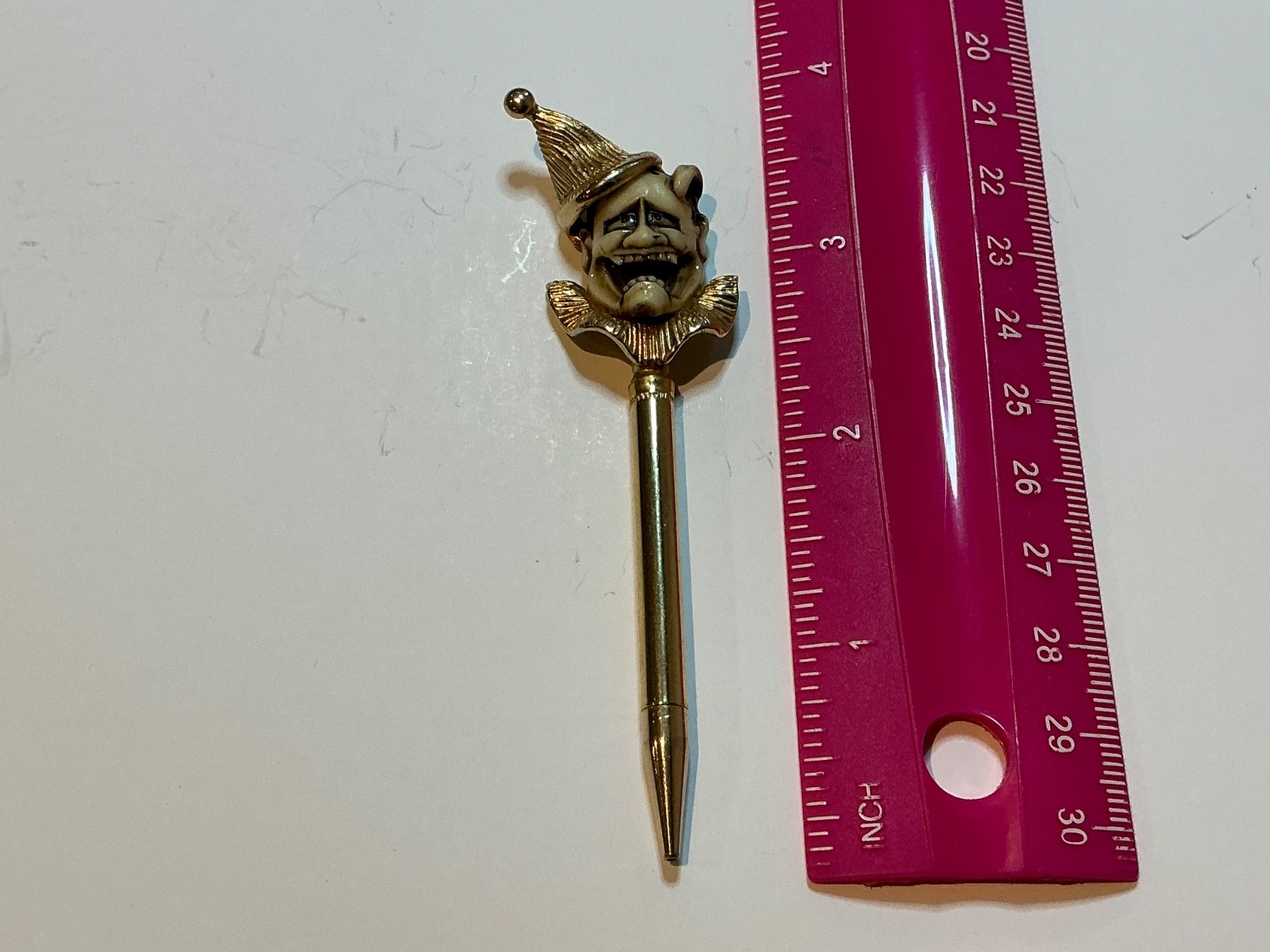 Vintage Figural Mini Mechanical Pencil Featuring Jester/Clown Topper. Works A3