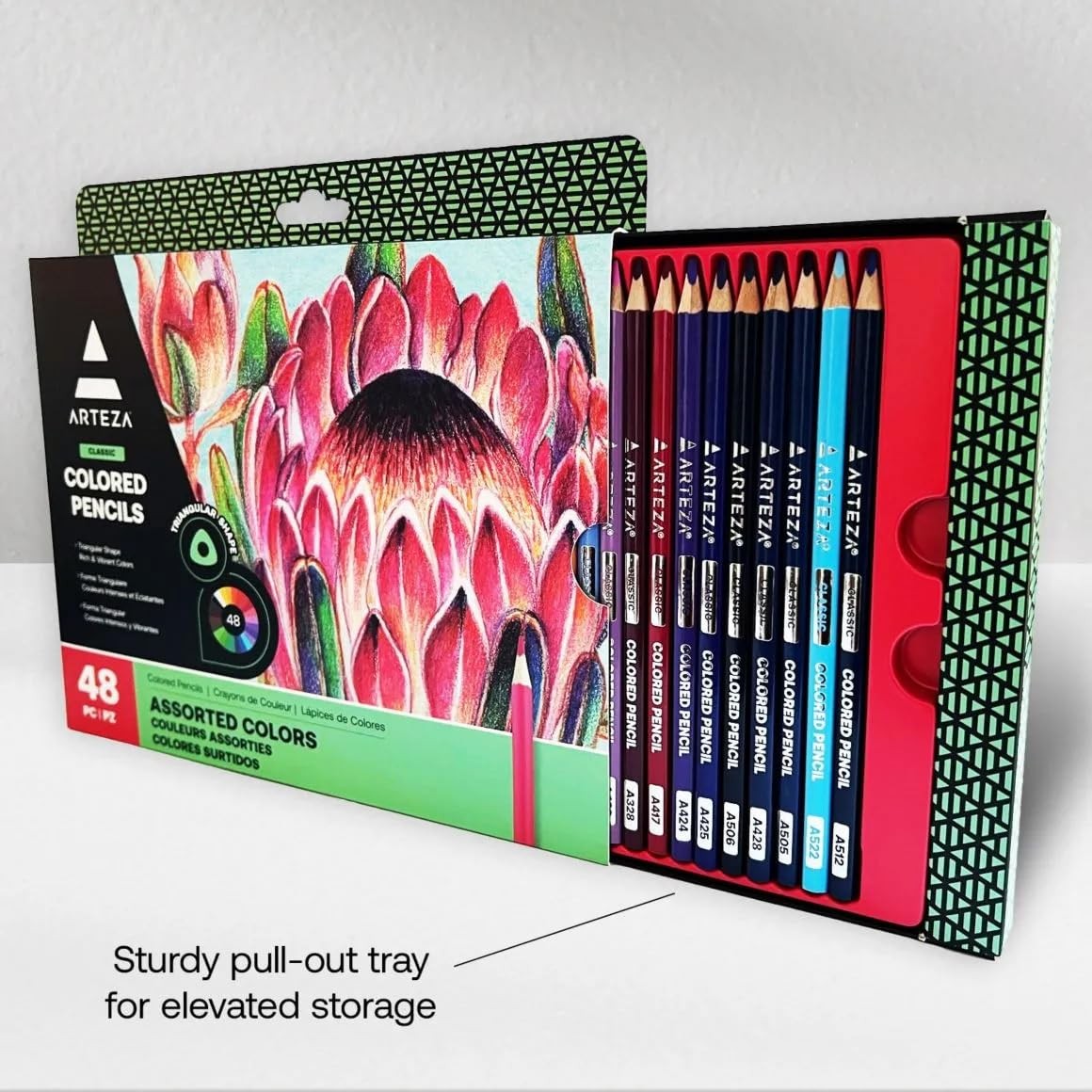 Arteza Colored Pencils, 48 Colors, Soft, 1 Count (Pack of 48), Multicolor
