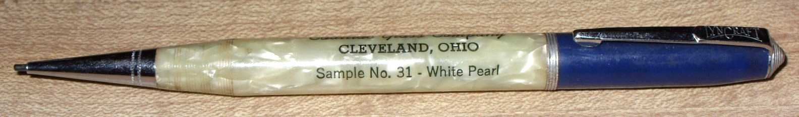 VINTAGE LYNCRAFT SAMPLE MECHANICAL PENCIL, CADILLAC GLASS CO., CLEVELAND, OH