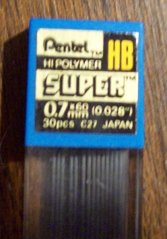 Pentel Hi-Polymer Super Refill 60mm .07 Leads, 30 pcs HB NEW