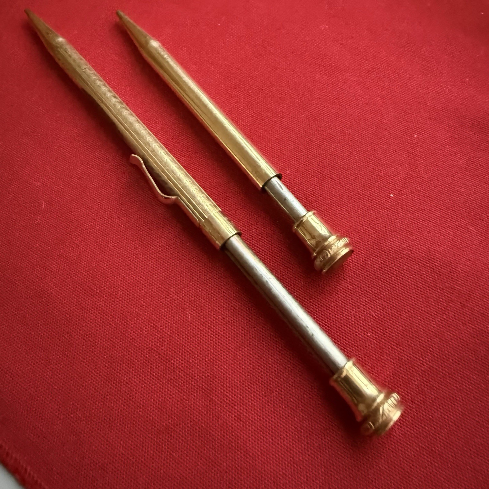 Set Of Two Antique Wahl Eversharp Gold Filled Pencils