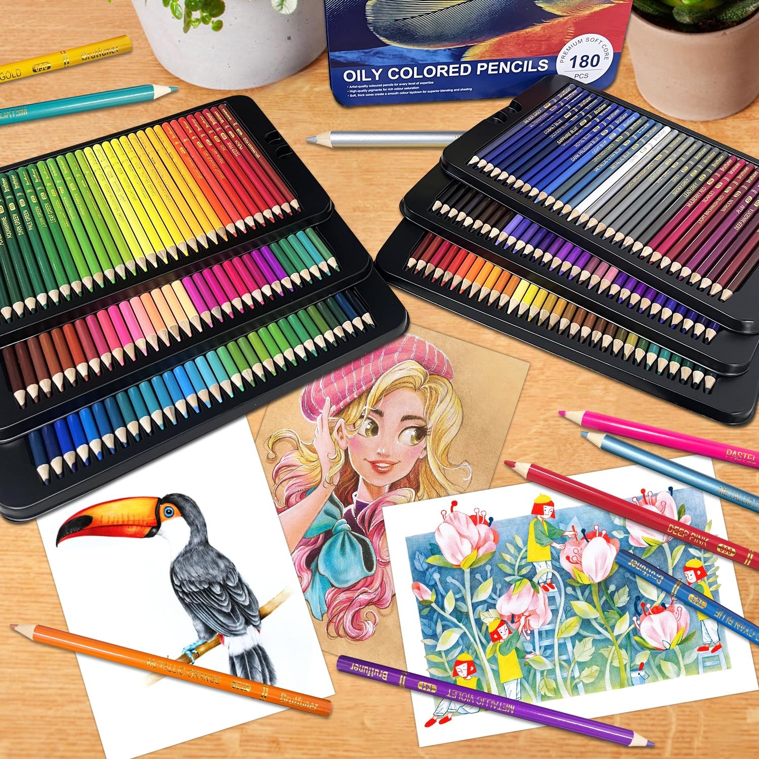 LBW 180 Colored Pencils for Adult Coloring 1 Count (Pack of 180), Multicolor