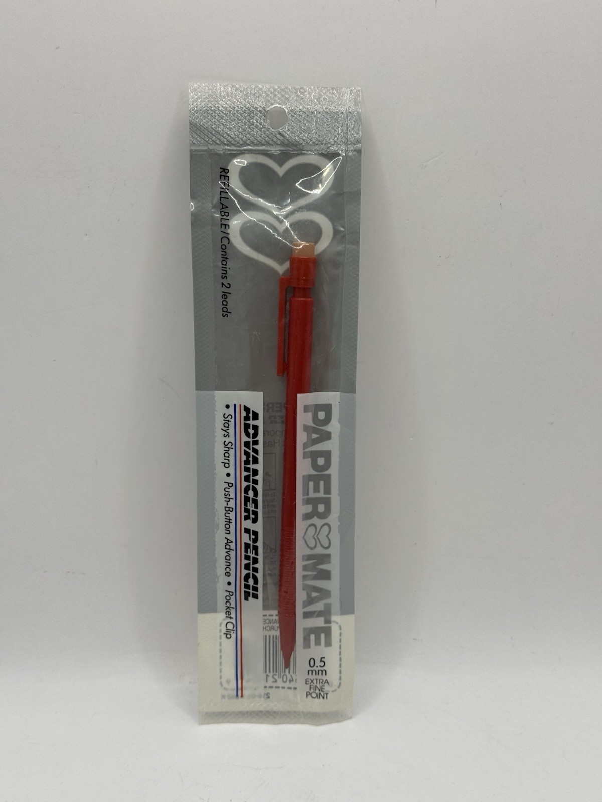 VTG 1985 GILLETTE PAPER MATE ADVANCER PENCIL 0.5MM EXTRA FINE POINT RED SEALED
