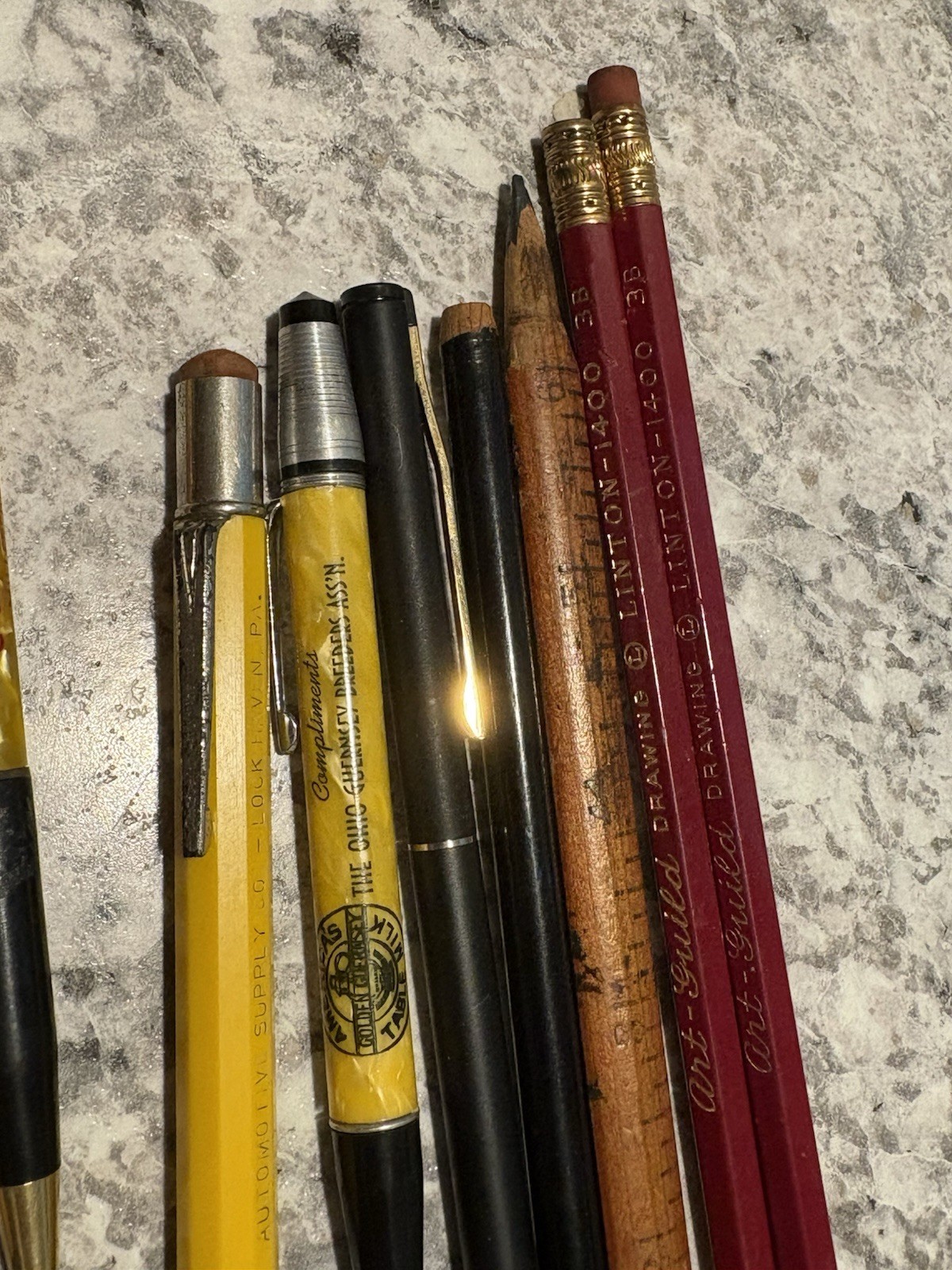 Vintage Auto Advertising Mechanical Pencil Perpetual Calendar Lot GE Estate Read