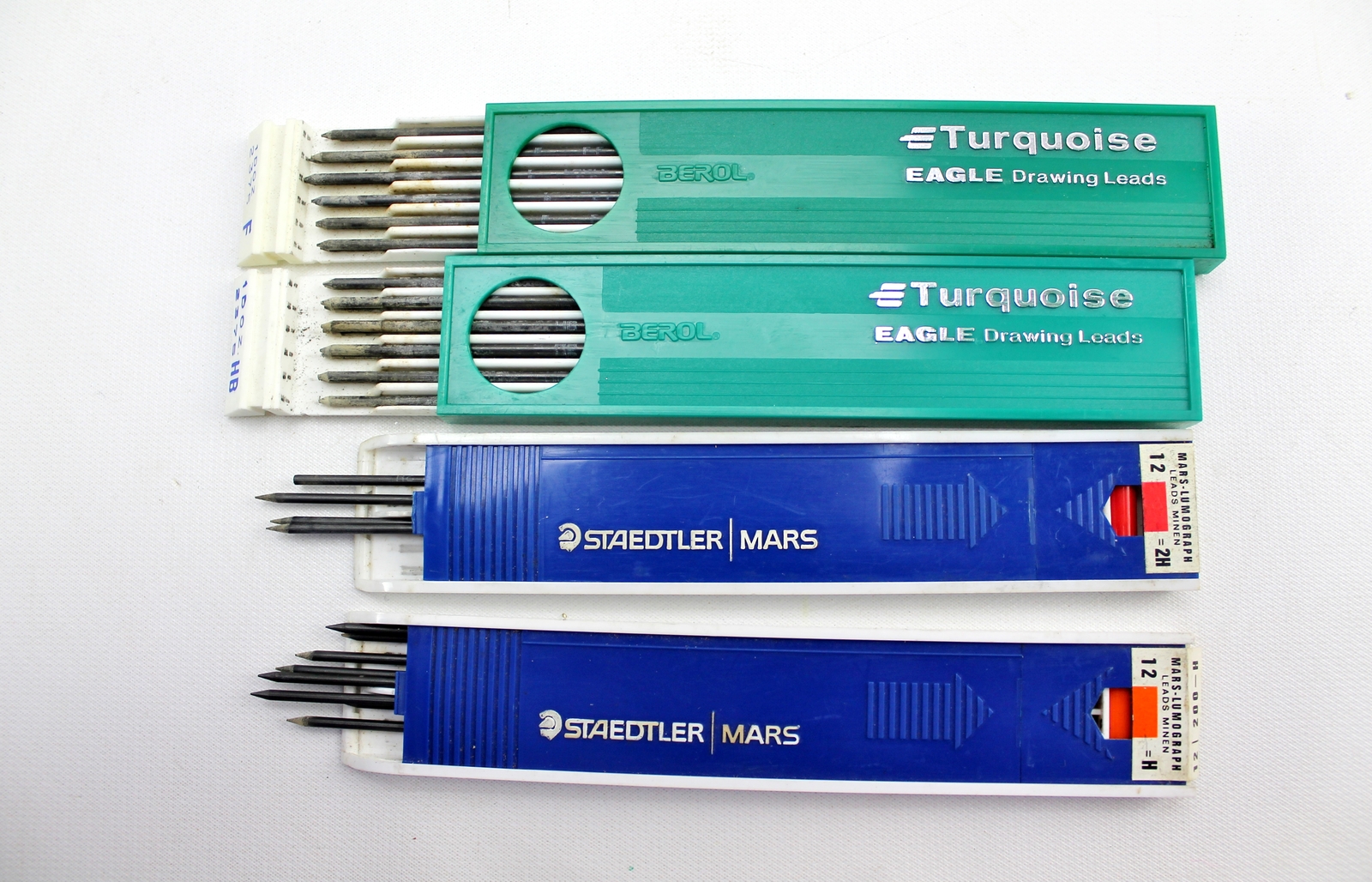 Vintage Mars Technico 200-H 200-2H & Eagle Turquoise 2375 F HB Drawing Lead Lot