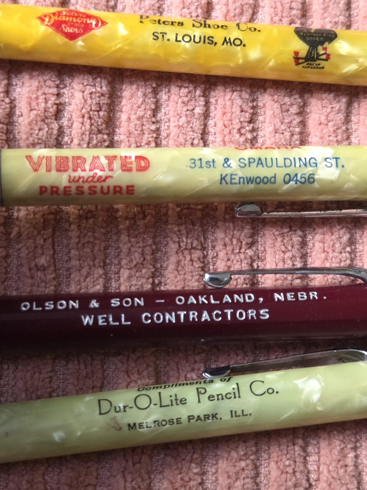 Vintage Durolite Mechanical Pencil Lot Of 5 ESTATE FIND