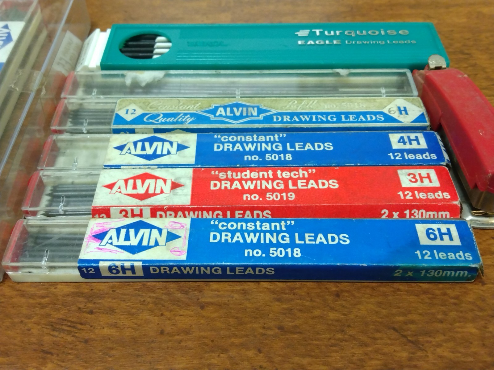 Large Lot of Vintage ALVIN CONSTANT DRAWING LEADS 3H 4H 6H & PENTEL Erasers