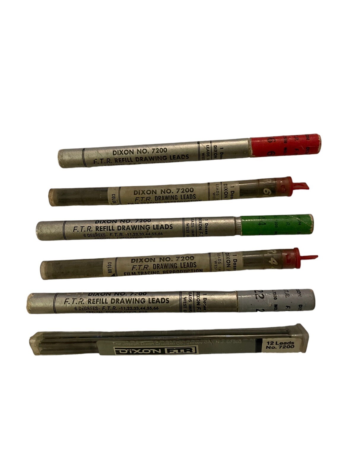 Vintage Dixon 7200 Mechanical Pencil Lead Lot Of 6 Open Tubes Film Tracing