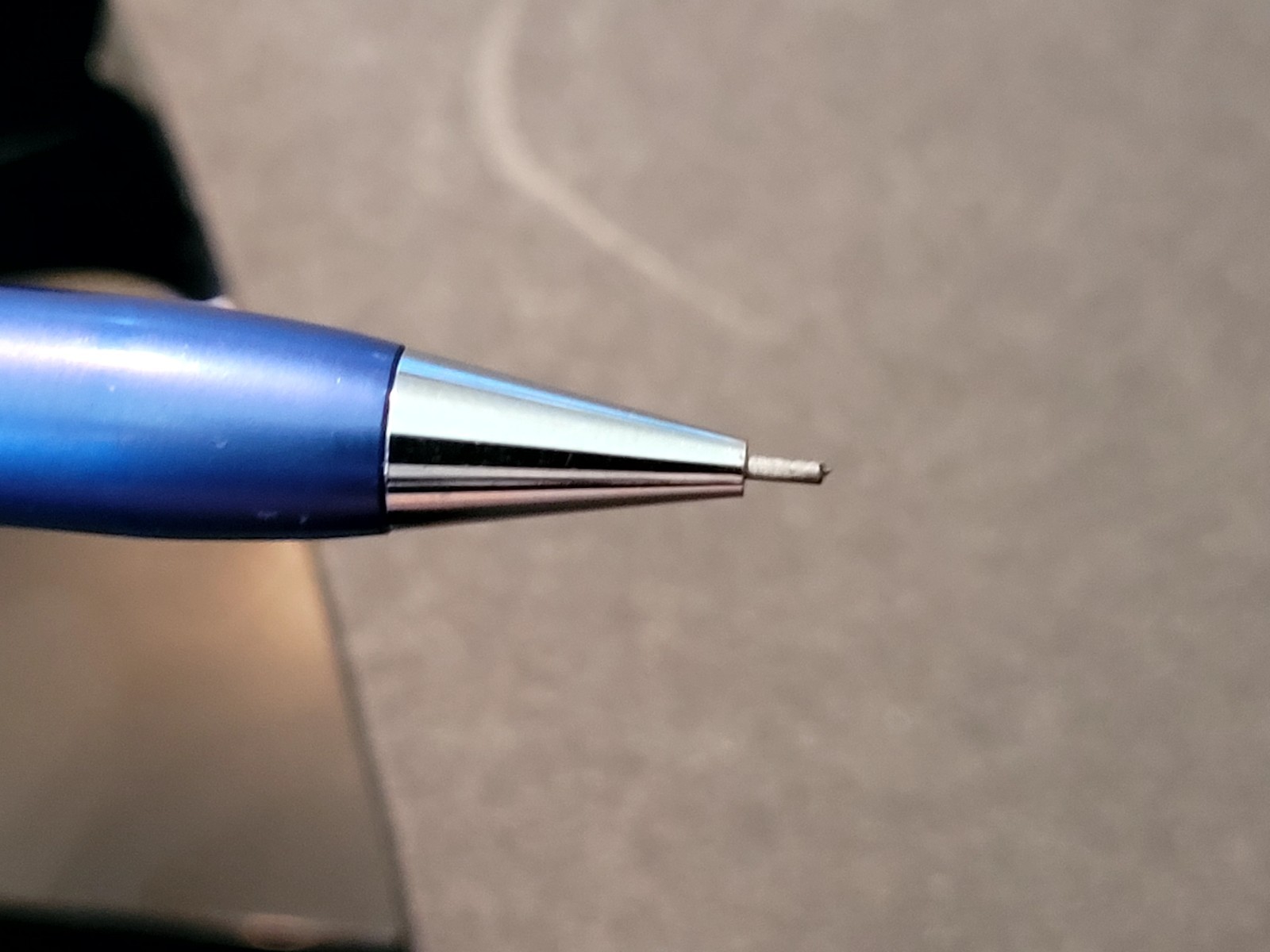 Vtg Metallic Blue Garland USA .7MM Mechanical Pencil Bubble Top Advertising VA