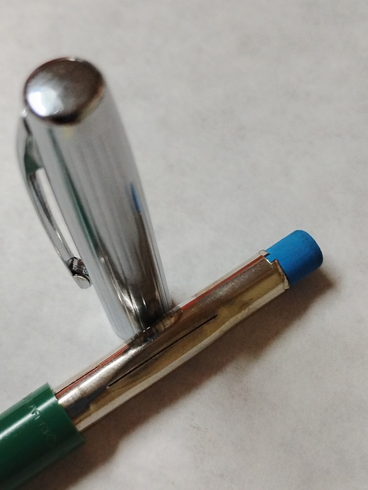 Vintage Sheaffer Green & Chrome Mechanical Pencil 4-3/4″ 9mm – Works #K7