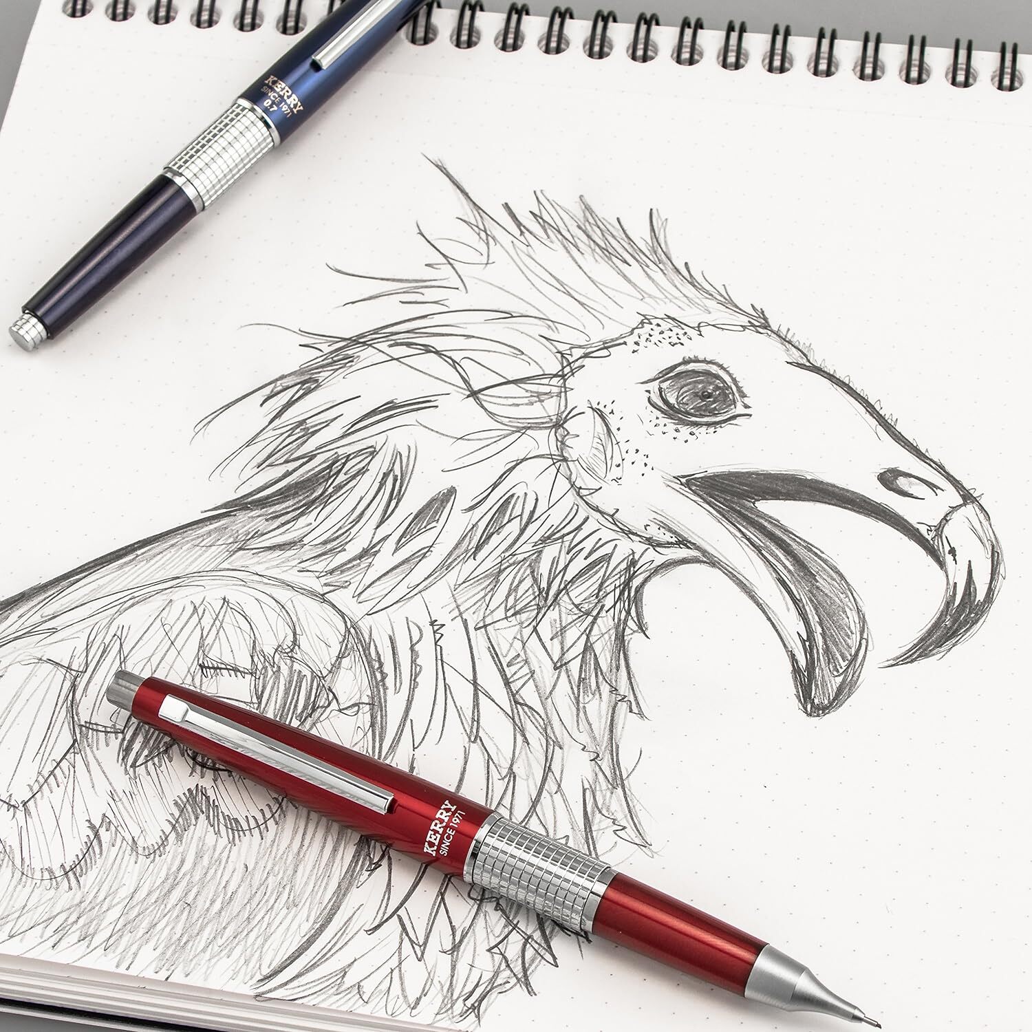 Pentel Sharp Kerry Automatic Pencil, 0.5mm Lead Size, Red Barrel, 1 Each