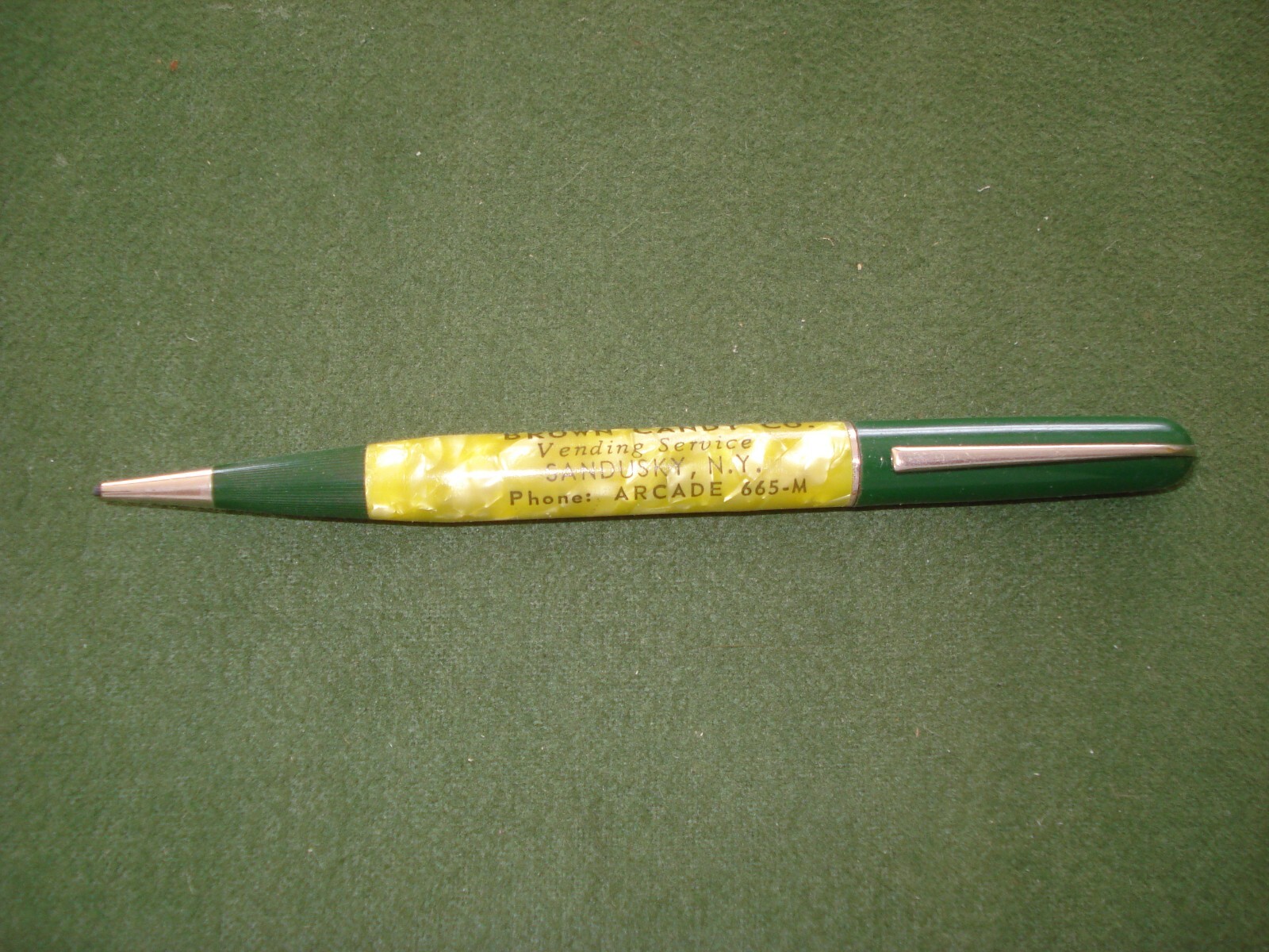 1930’s BROWN CANDY CO, MECHANICAL PENCIL VINTAGE, SANDUSKY, NY