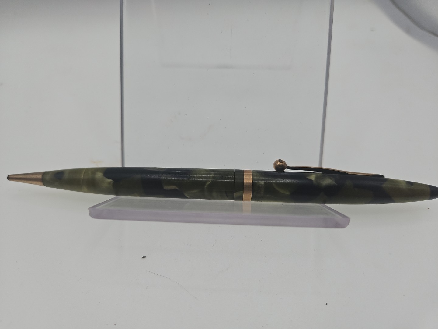 VINTAGE SHEAFFER GREEN Black MARBLE Retractable PENCIL