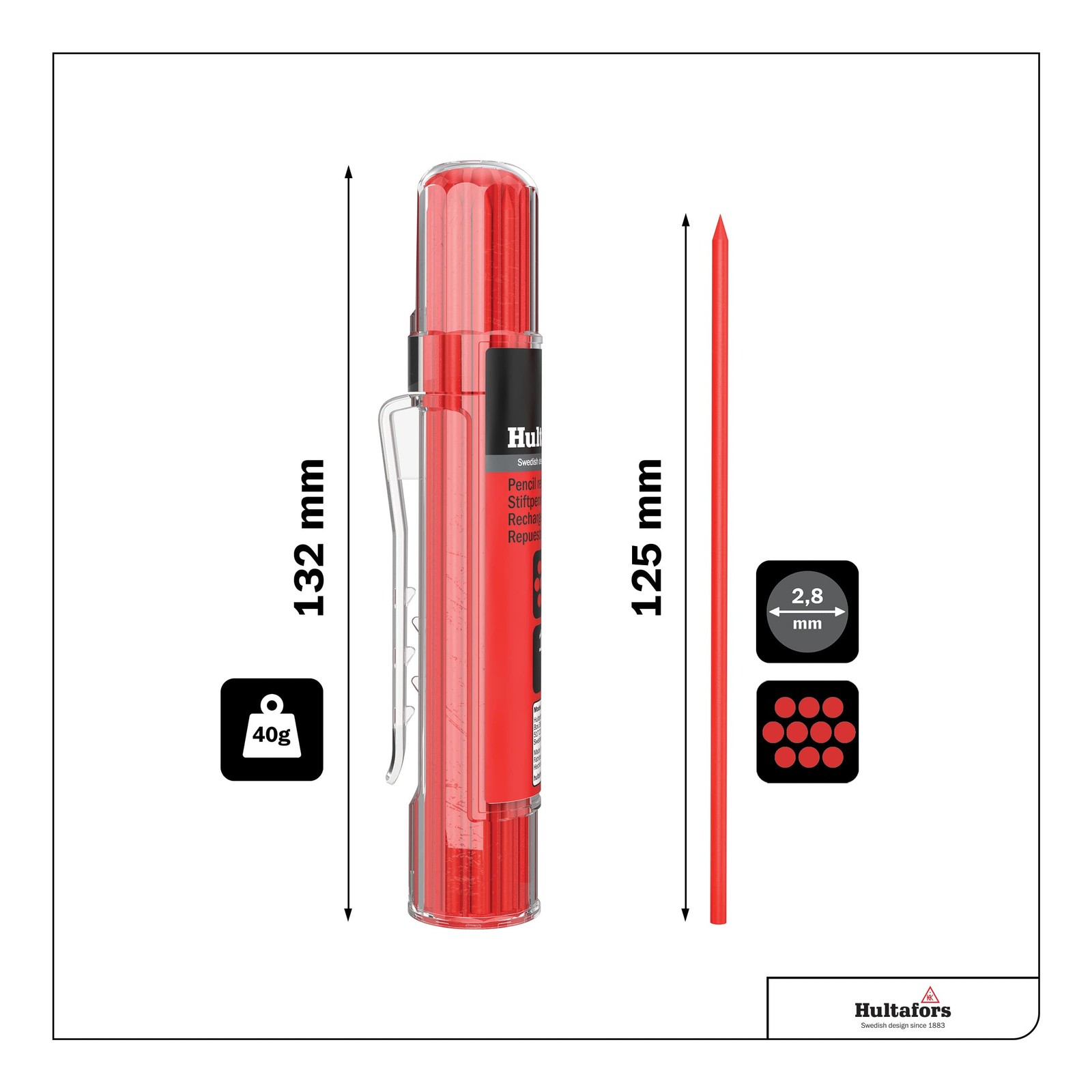 Tools 650150 Dry Marker Refills HRD Heavy Duty MultiPurpose Red 10 Leads