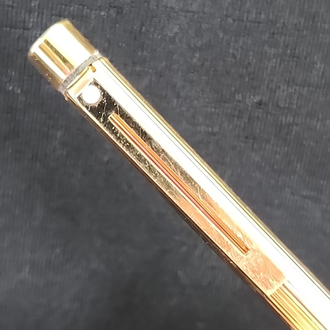Vtg Sheaffer Mechanical Pencil 23kt Gold Electroplate White Dot Ribbed Twist USA