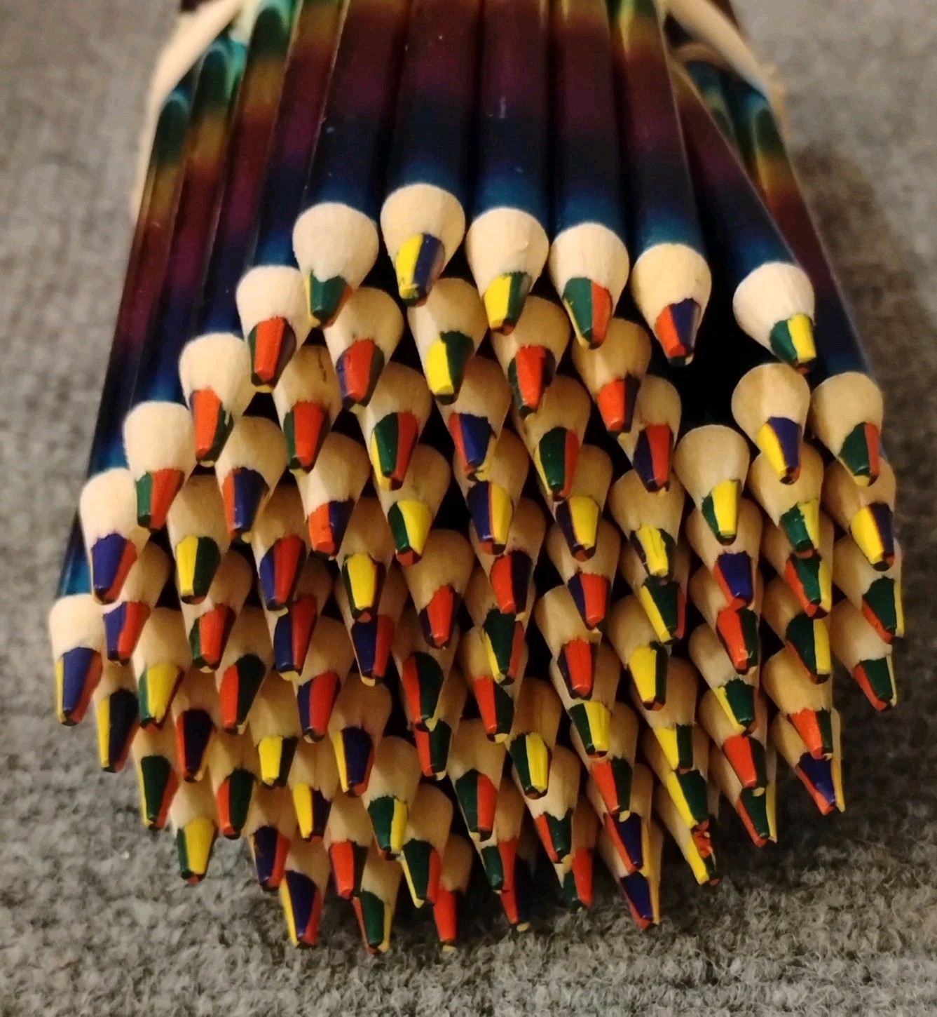 90 Geddes Rainbow Pencils 4 Multi-Colored Pencils + 118 Erasers + 140 Sharpeners