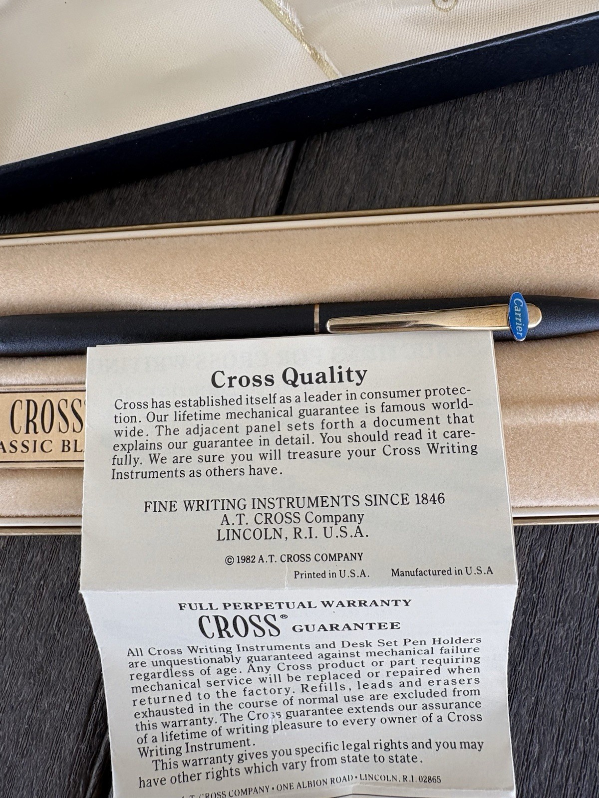 Cross Classic Black 2503 Carrier Advertising (stick on) Pencil In Box NOS 1982