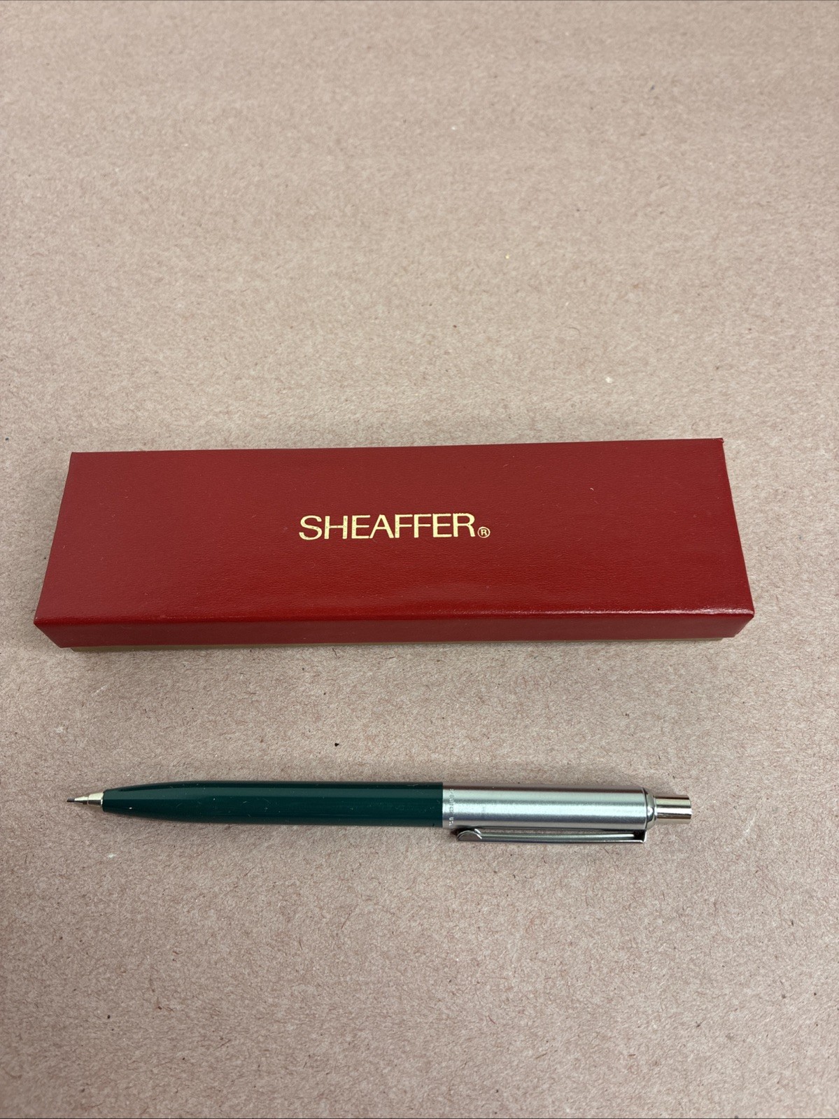Vintage Chrome & Green Sheaffer Mechanical Click Pencil