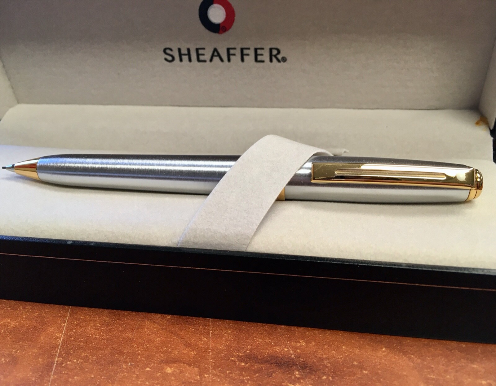 Sheaffer Prelude Brushed Chrome With Gold Plate Trim 0.7mm Pencil