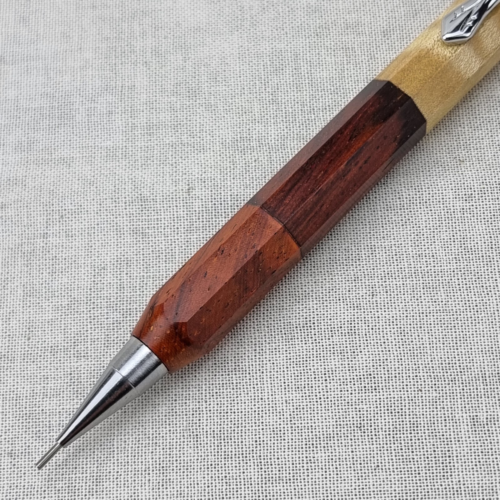 Hand Crafted Pentel PG5 Mechanical Pencil with Octagonal Wood Barrel